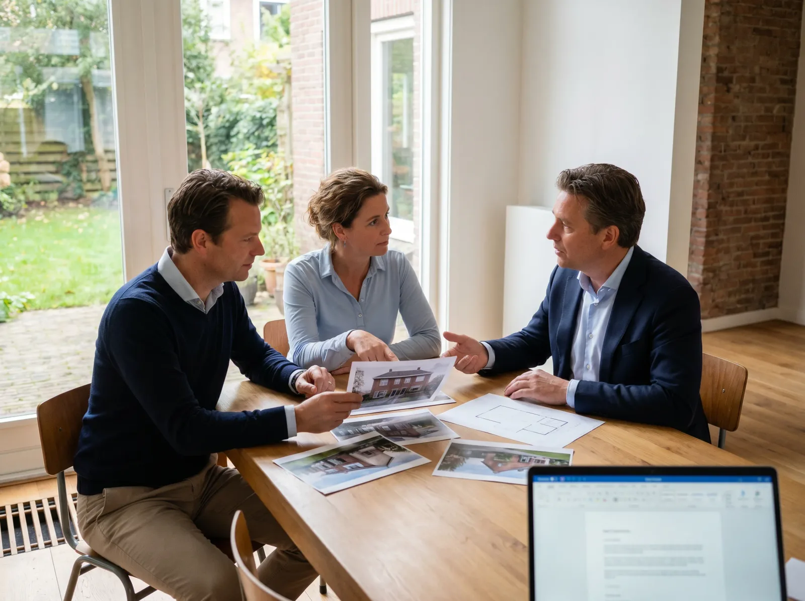Bouwprofessionals bespreken een mogelijke samenwerking