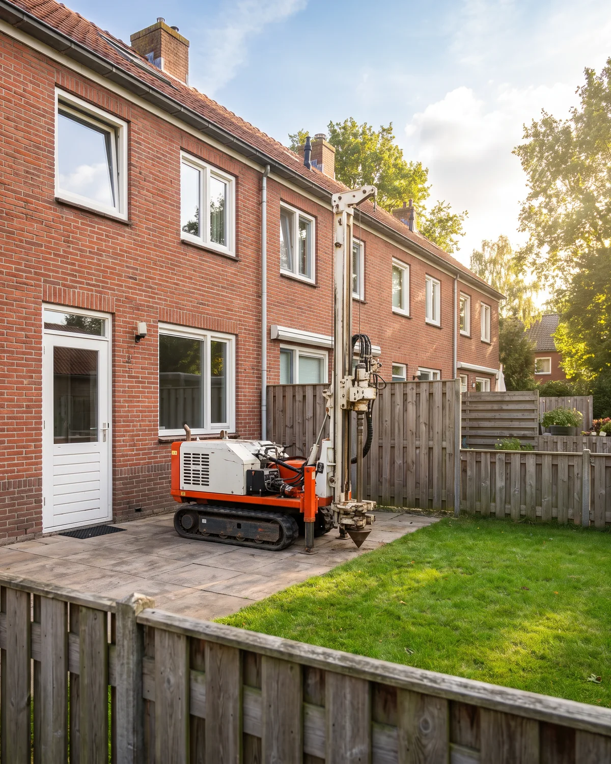 Een sondering in de achtertuin van een rijwoning